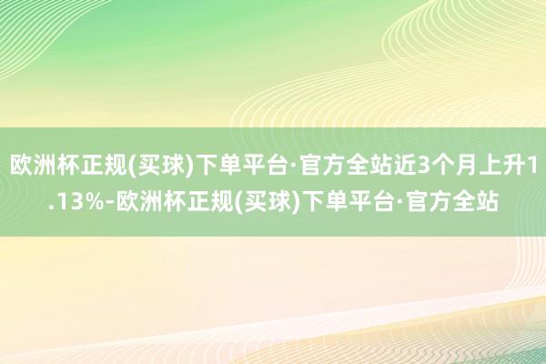 欧洲杯正规(买球)下单平台·官方全站近3个月上升1.13%-欧洲杯正规(买球)下单平台·官方全站