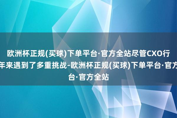 欧洲杯正规(买球)下单平台·官方全站尽管CXO行业比年来遇到了多重挑战-欧洲杯正规(买球)下单平台·官方全站