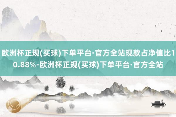 欧洲杯正规(买球)下单平台·官方全站现款占净值比10.88%-欧洲杯正规(买球)下单平台·官方全站