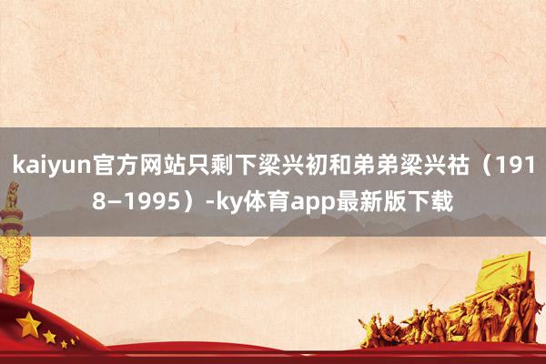 kaiyun官方网站只剩下梁兴初和弟弟梁兴祜（1918—1995）-ky体育app最新版下载